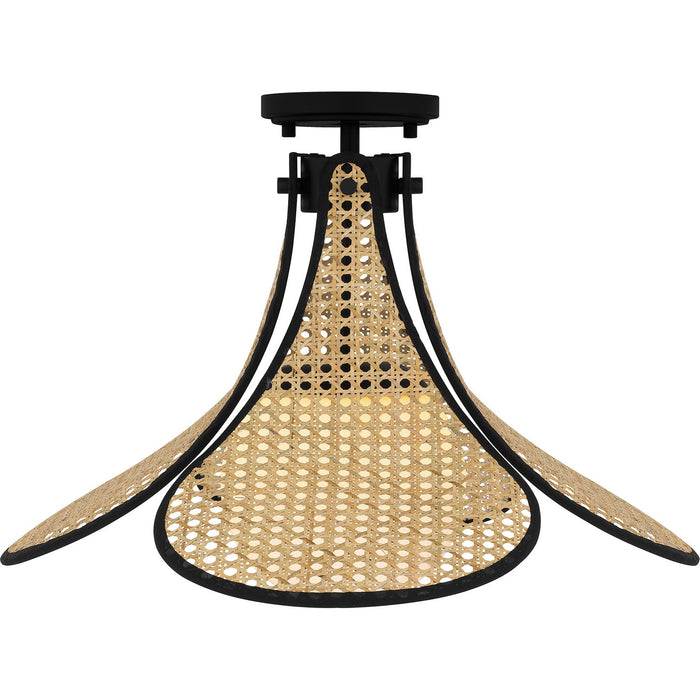 Quoizel QSF6207MBK One Light Semi Flush Mount, Matte Black