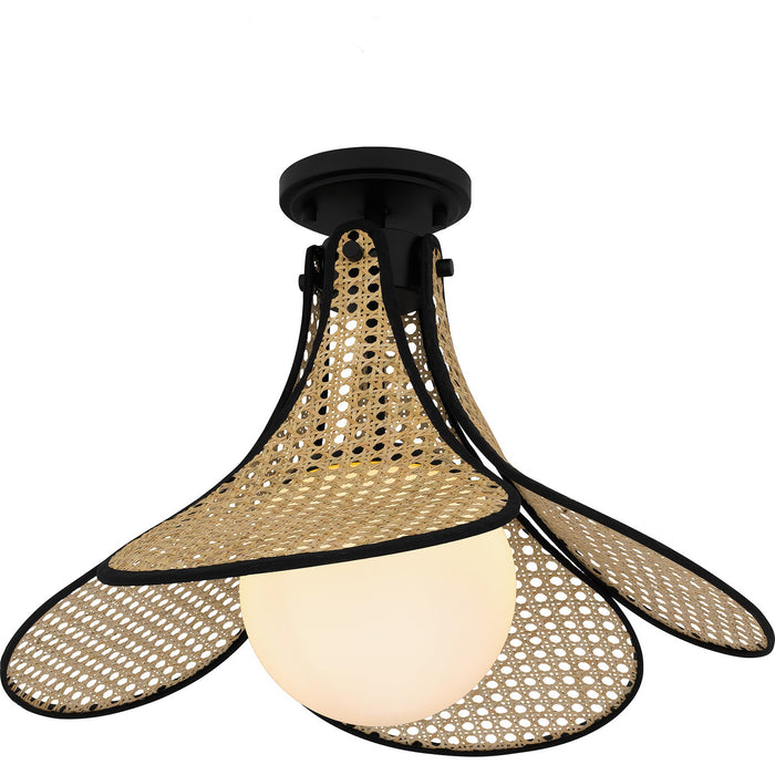 Quoizel QSF6207MBK One Light Semi Flush Mount, Matte Black