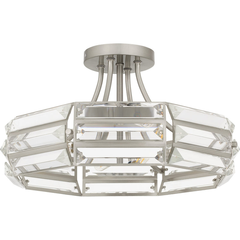 Quoizel QSF6209BN Four Light Semi Flush Mount, Brushed Nickel
