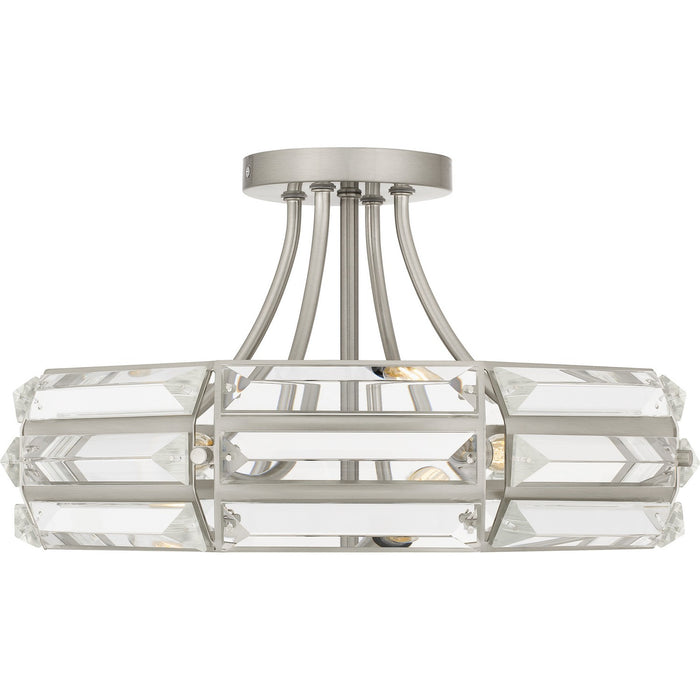 Quoizel QSF6209BN Four Light Semi Flush Mount, Brushed Nickel