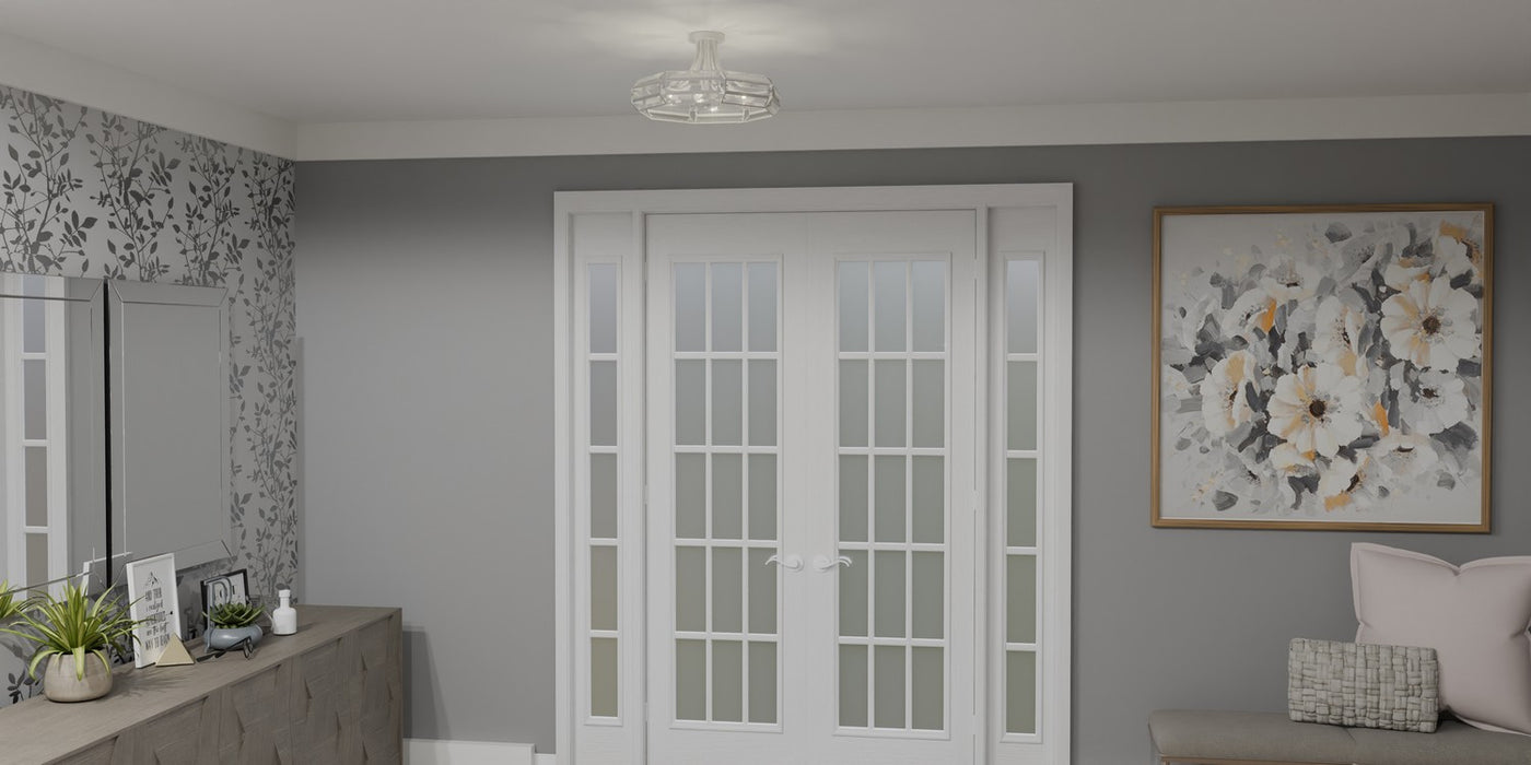 Quoizel QSF6209BN Four Light Semi Flush Mount, Brushed Nickel