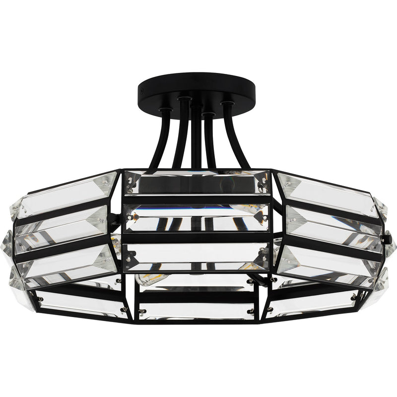 Quoizel QSF6209MBK Four Light Semi Flush Mount, Matte Black