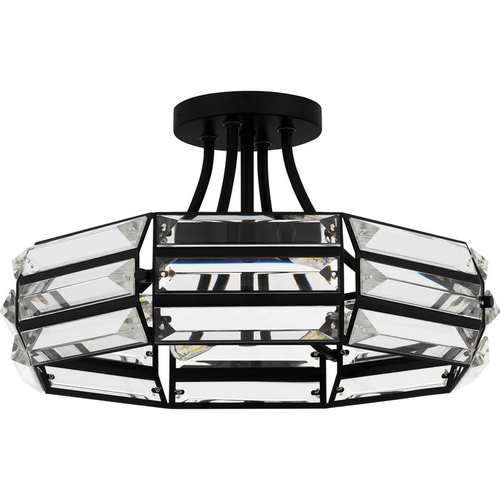 Quoizel QSF6209MBK Four Light Semi Flush Mount, Matte Black