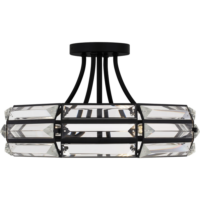 Quoizel QSF6209MBK Four Light Semi Flush Mount, Matte Black