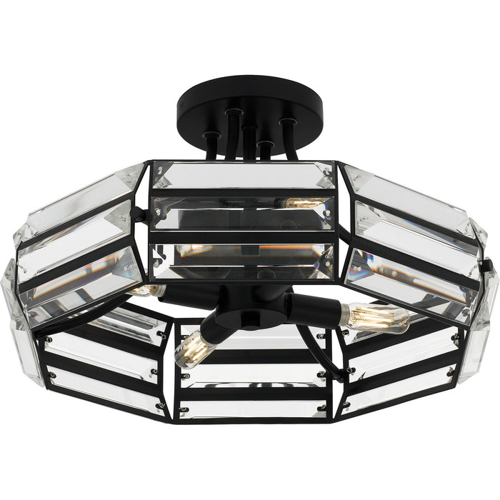 Quoizel QSF6209MBK Four Light Semi Flush Mount, Matte Black