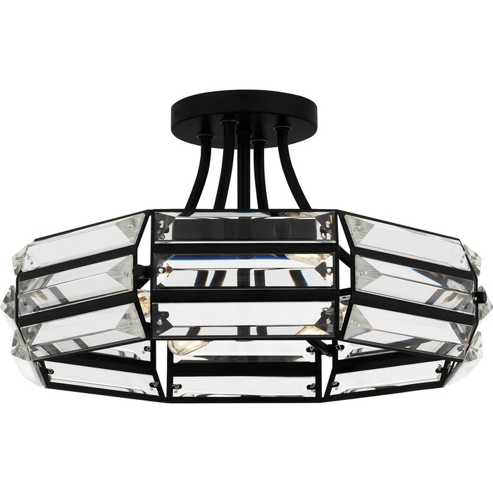 Quoizel QSF6209MBK Four Light Semi Flush Mount, Matte Black