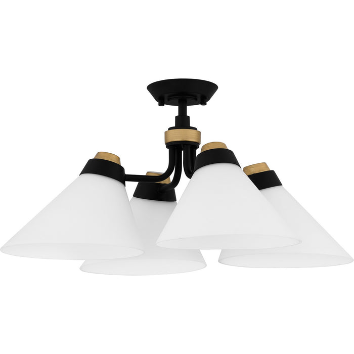Quoizel QSF6218MBK Four Light Semi Flush Mount, Matte Black