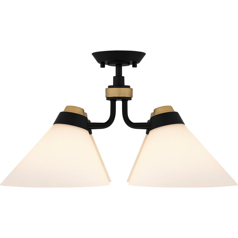 Quoizel QSF6218MBK Four Light Semi Flush Mount, Matte Black