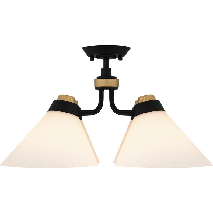 Quoizel QSF6218MBK Four Light Semi Flush Mount, Matte Black