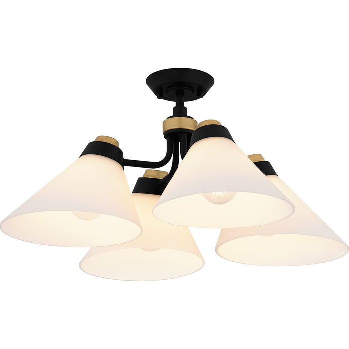 Quoizel QSF6218MBK Four Light Semi Flush Mount, Matte Black