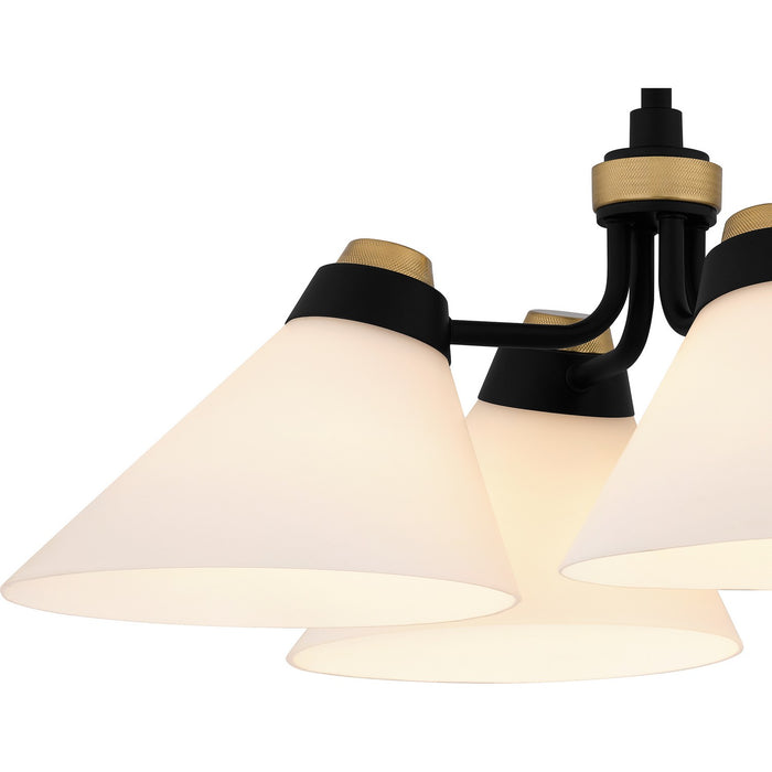 Quoizel QSF6218MBK Four Light Semi Flush Mount, Matte Black