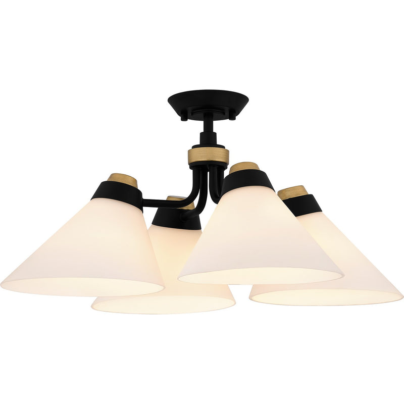 Quoizel QSF6218MBK Four Light Semi Flush Mount, Matte Black