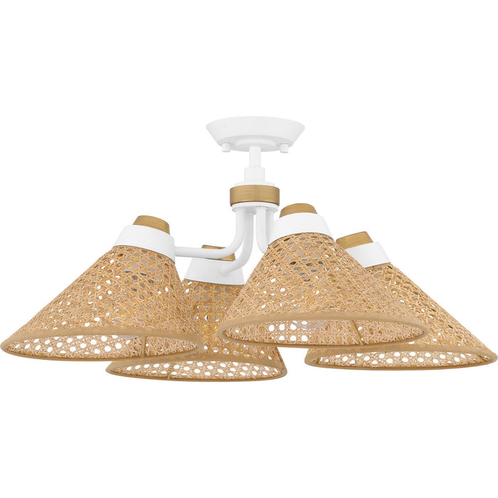 Quoizel QSF6218W Four Light Semi Flush Mount, Matte White