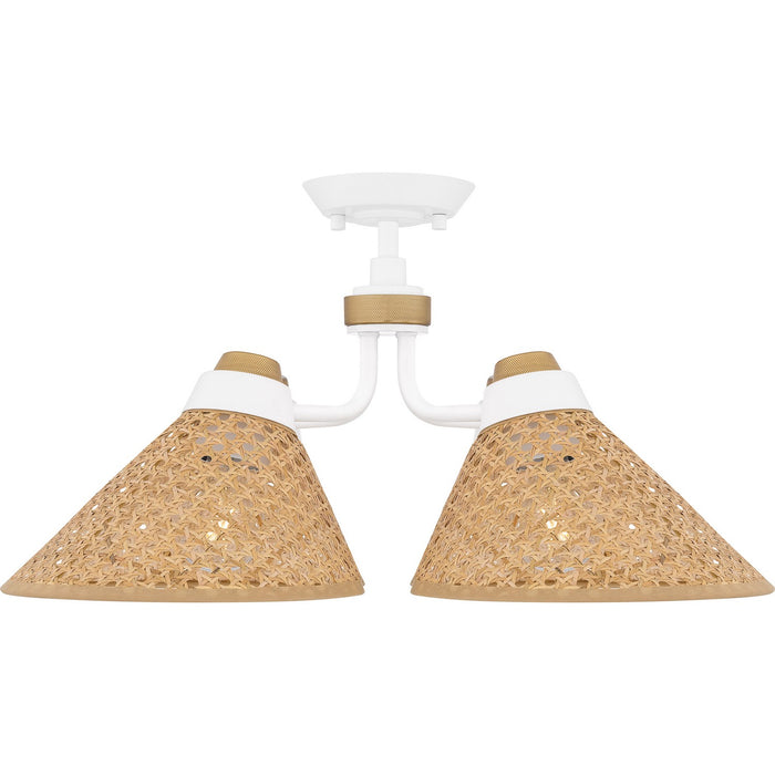 Quoizel QSF6218W Four Light Semi Flush Mount, Matte White