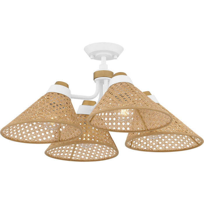 Quoizel QSF6218W Four Light Semi Flush Mount, Matte White