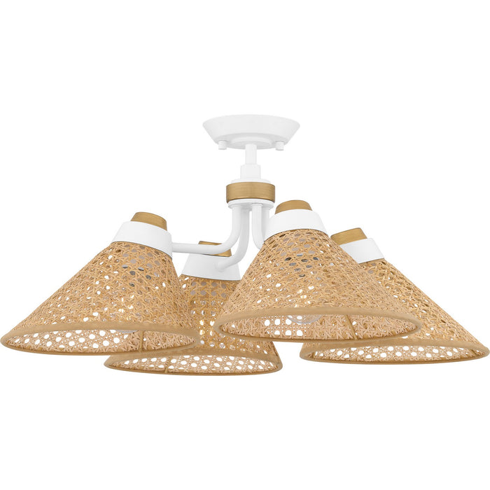 Quoizel QSF6218W Four Light Semi Flush Mount, Matte White