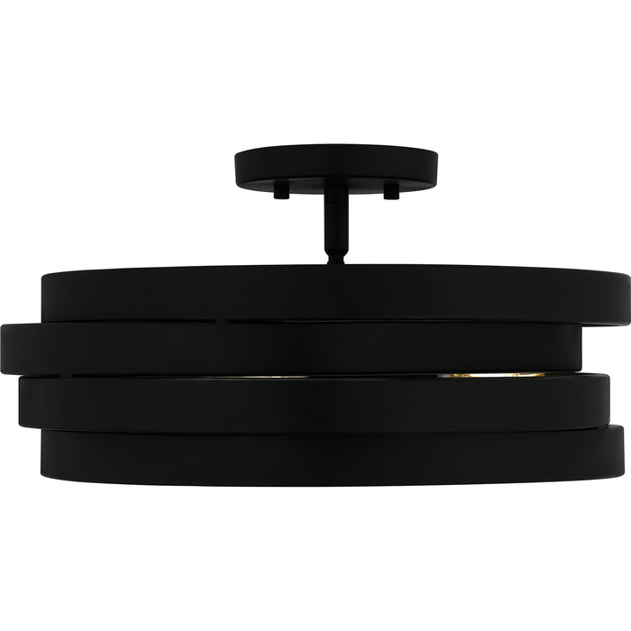 Quoizel QSF6223MBK Three Light Semi Flush Mount, Matte Black