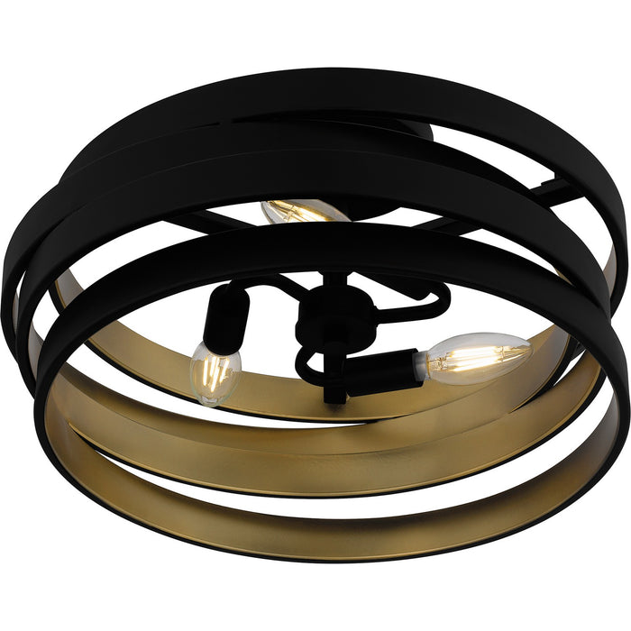 Quoizel QSF6223MBK Three Light Semi Flush Mount, Matte Black