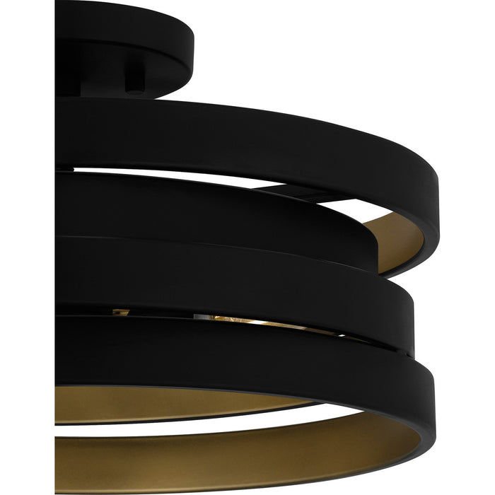 Quoizel QSF6223MBK Three Light Semi Flush Mount, Matte Black