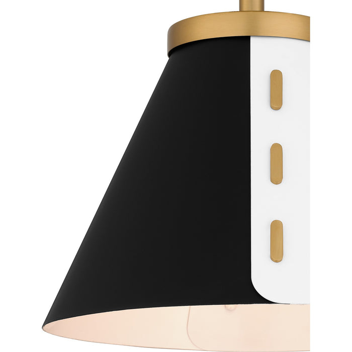 Quoizel QSF6224BWS One Light Semi Flush Mount, Brushed Weathered Brass