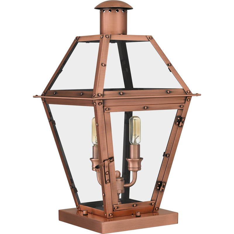 Quoizel RO9110AC Two Light Outdoor Pier Base, Aged Copper