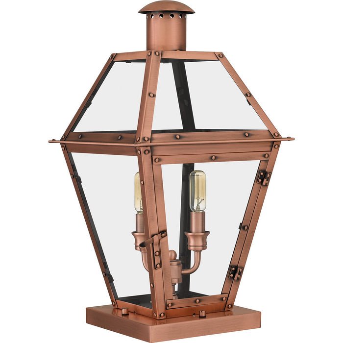 Quoizel RO9110AC Two Light Outdoor Pier Base, Aged Copper