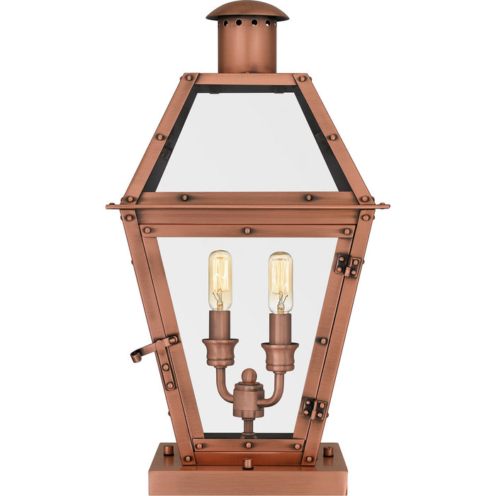 Quoizel RO9110AC Two Light Outdoor Pier Base, Aged Copper