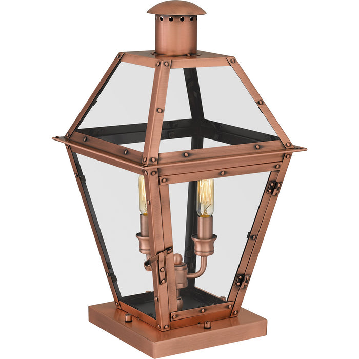 Quoizel RO9110AC Two Light Outdoor Pier Base, Aged Copper