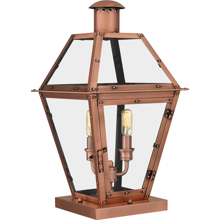 Quoizel RO9110AC Two Light Outdoor Pier Base, Aged Copper