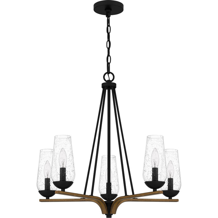Quoizel ROC5025MBK Five Light Chandelier, Matte Black