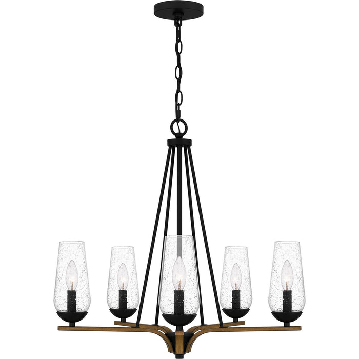 Quoizel ROC5025MBK Five Light Chandelier, Matte Black