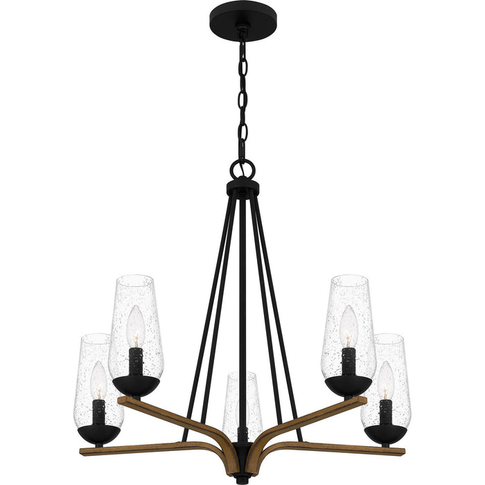 Quoizel ROC5025MBK Five Light Chandelier, Matte Black