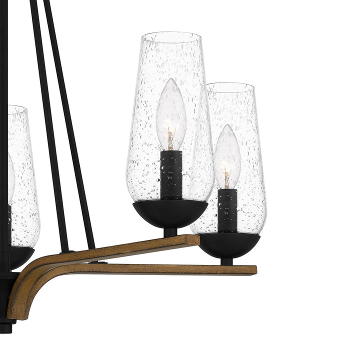 Quoizel ROC5025MBK Five Light Chandelier, Matte Black