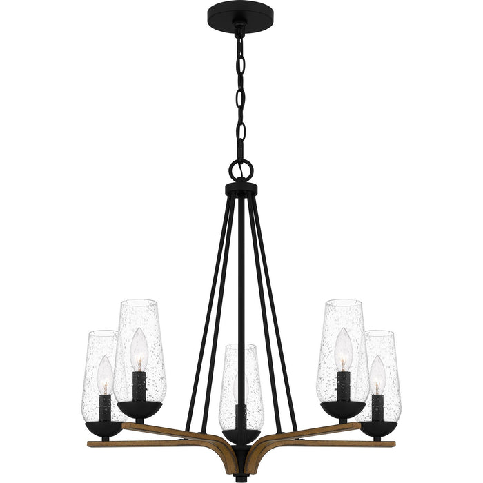 Quoizel ROC5025MBK Five Light Chandelier, Matte Black