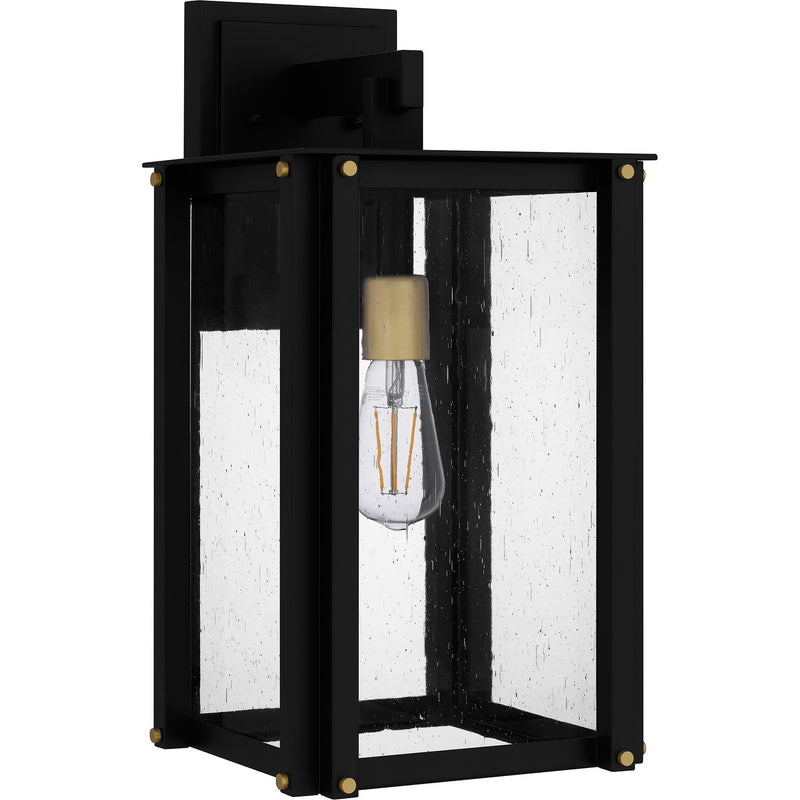 Quoizel ROB8409MBK One Light Outdoor Wall Mount, Matte Black