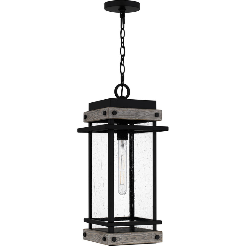 Quoizel SAD1909MBK One Light Outdoor Hanging Lantern, Matte Black