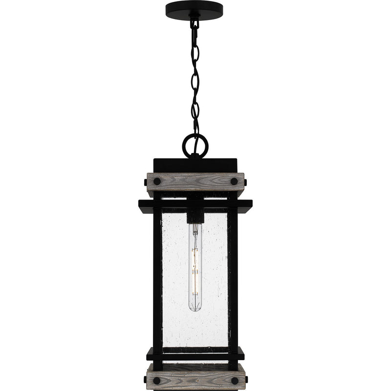 Quoizel SAD1909MBK One Light Outdoor Hanging Lantern, Matte Black