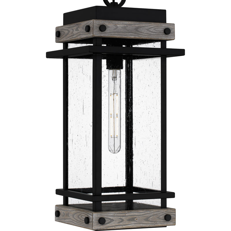 Quoizel SAD1909MBK One Light Outdoor Hanging Lantern, Matte Black