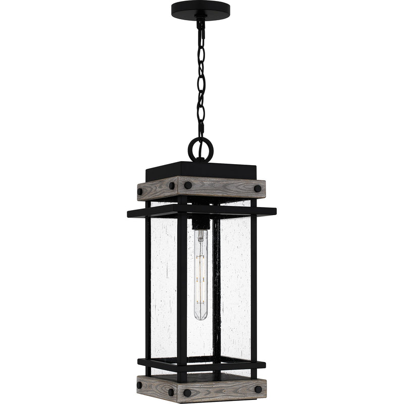 Quoizel SAD1909MBK One Light Outdoor Hanging Lantern, Matte Black