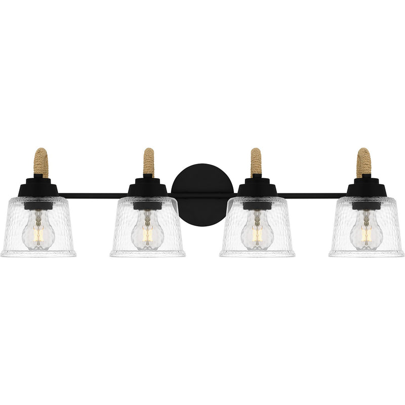 Quoizel SEB8631MBK Four Light Bath, Matte Black
