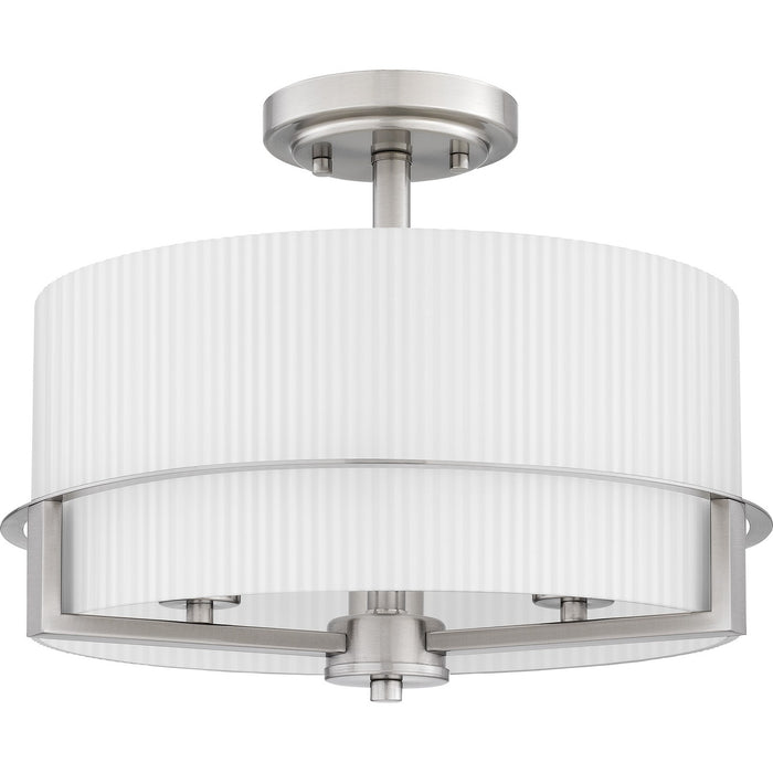 Quoizel SEY1715BN Three Light Semi Flush Mount, Brushed Nickel
