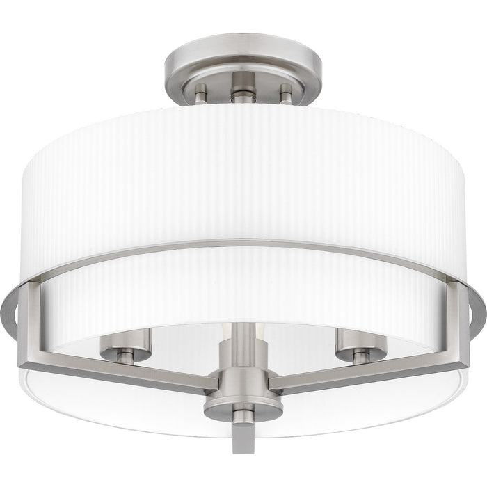 Quoizel SEY1715BN Three Light Semi Flush Mount, Brushed Nickel