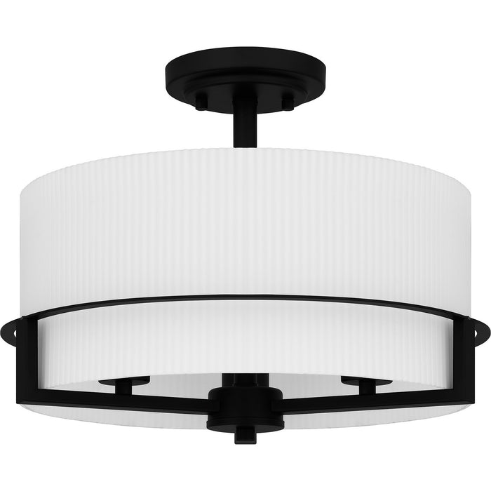 Quoizel SEY1715MBK Three Light Semi Flush Mount, Matte Black