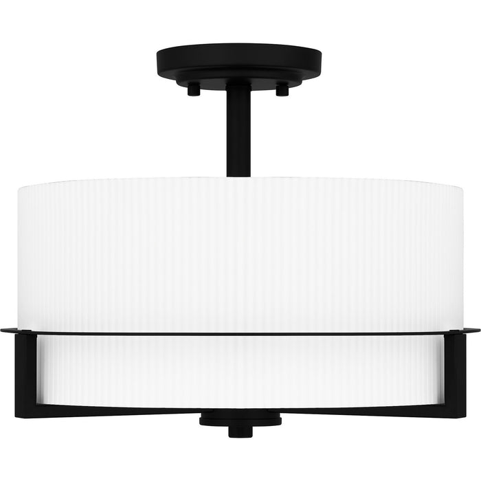 Quoizel SEY1715MBK Three Light Semi Flush Mount, Matte Black
