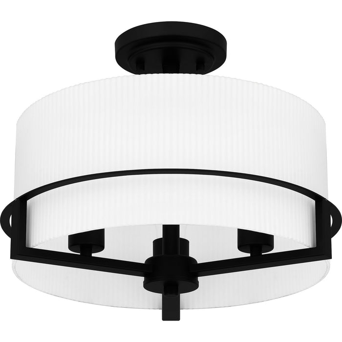 Quoizel SEY1715MBK Three Light Semi Flush Mount, Matte Black
