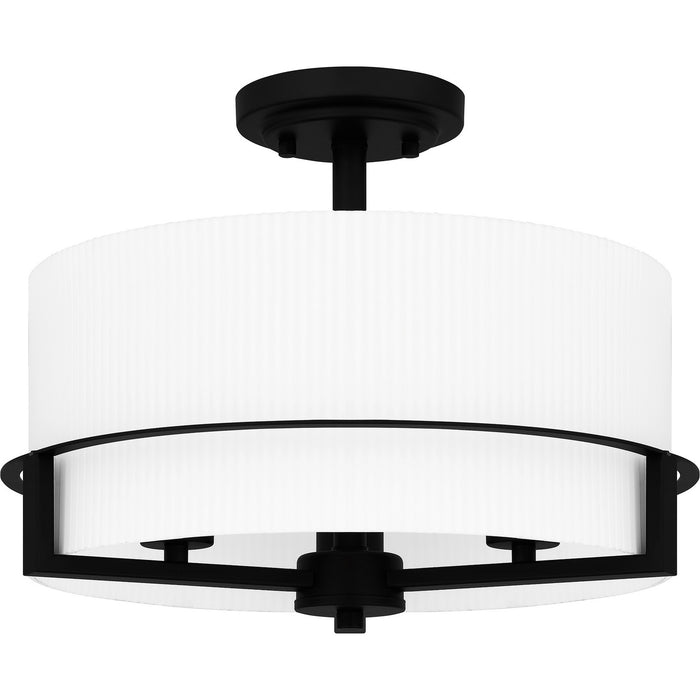 Quoizel SEY1715MBK Three Light Semi Flush Mount, Matte Black