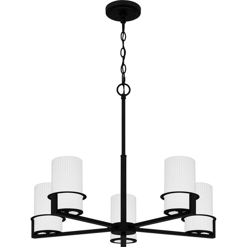 Quoizel SEY5026MBK Five Light Chandelier, Matte Black