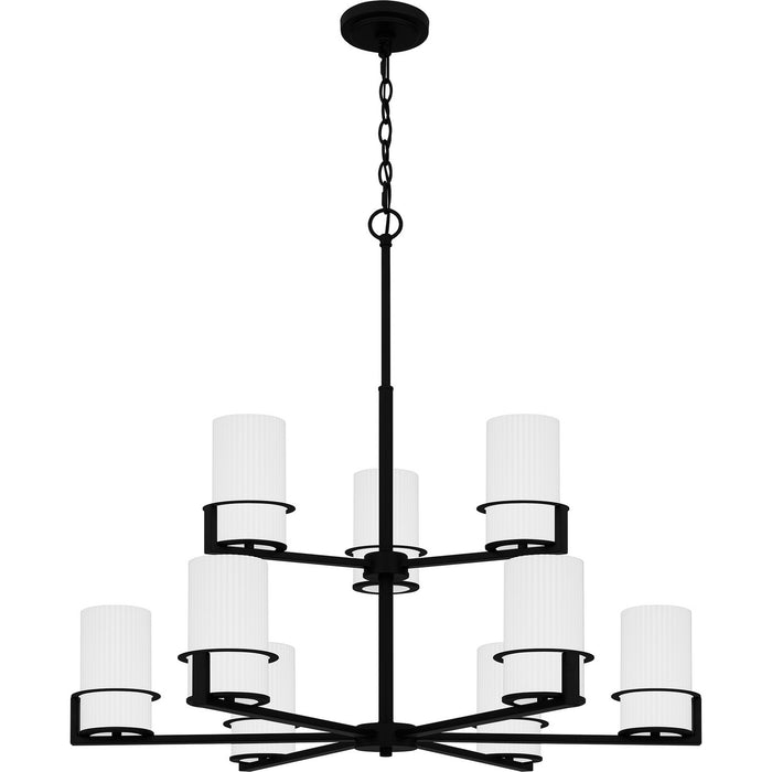 Quoizel SEY5032MBK Nine Light Chandelier, Matte Black