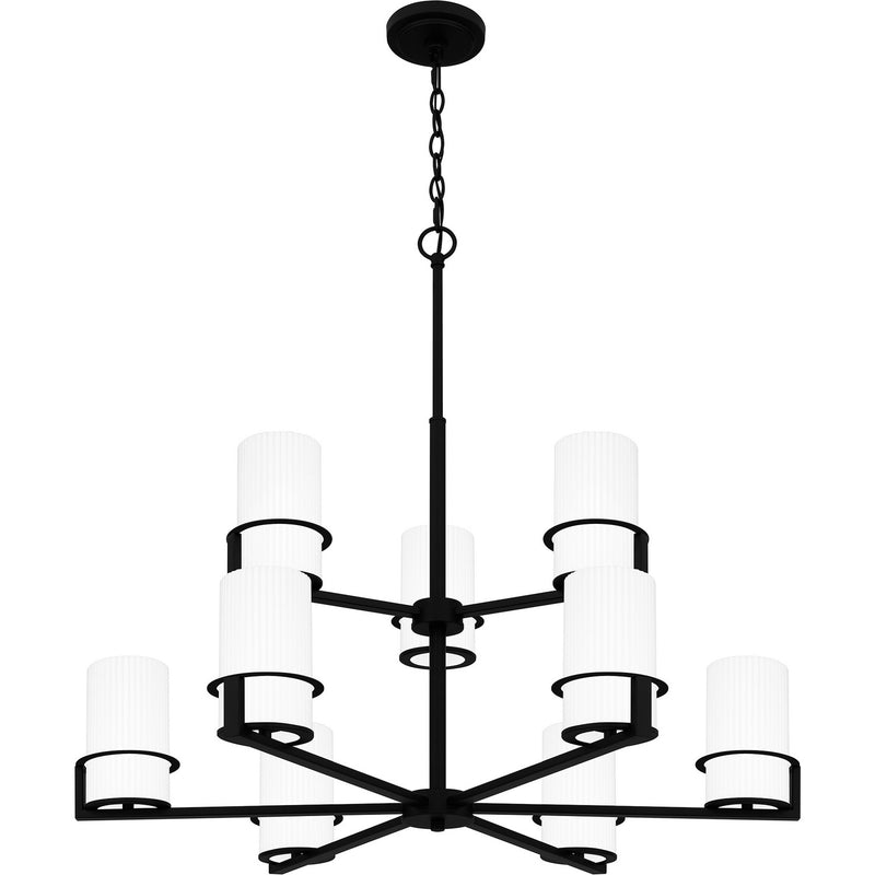 Quoizel SEY5032MBK Nine Light Chandelier, Matte Black