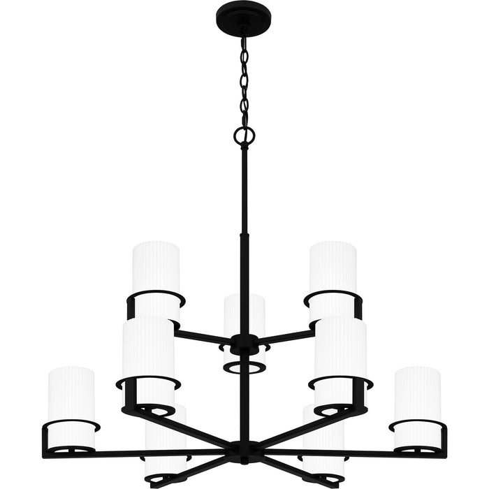 Quoizel SEY5032MBK Nine Light Chandelier, Matte Black